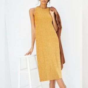 Anthropologie Gold Maeve Adrienne Twist Back Velvet Dress XSP